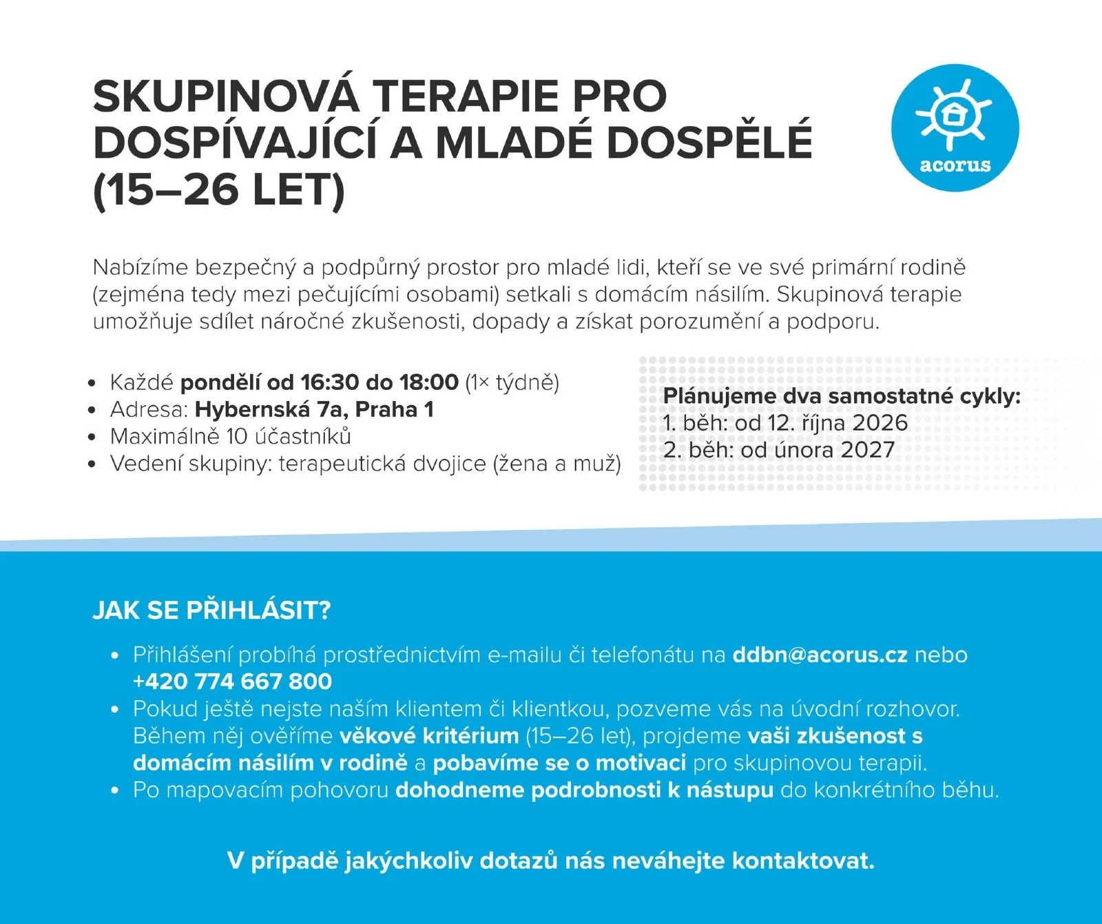 Nabídka skupinové terapie